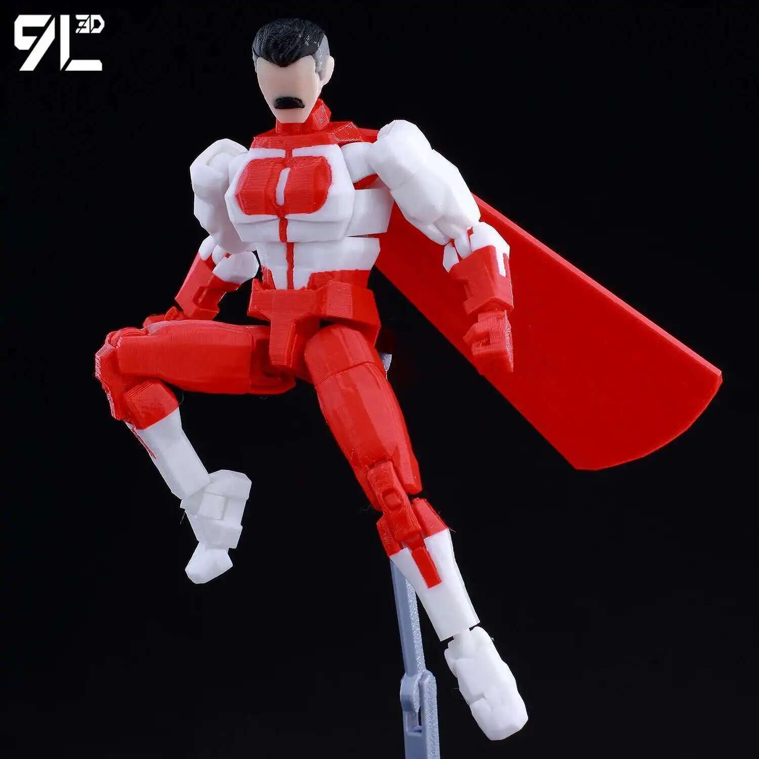 9L3D Dummy 13 Action Figure-Multi-Joint Articulated Lucky Anime Character Classic Superhero Design With Black&White Blue Costume