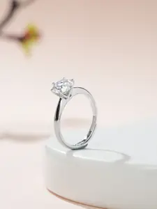 Moissanite Ring Classic Six Prong Setting, 60ct Moissanite High Fire Color, Adjustable Band, Perfect for Engagement, Anniversary, Daily Wear