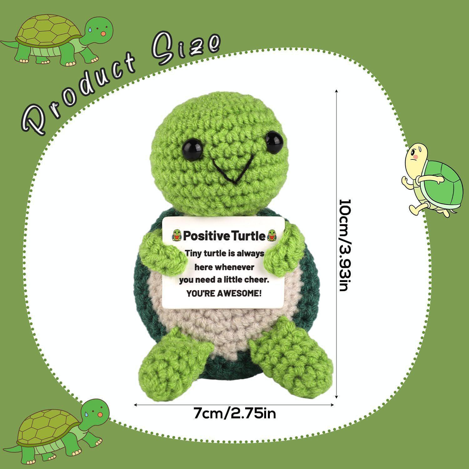 Handmade Positive Energy Elephant Doll With Card Home Decoration Knitting Turtle Doll Ornament Room Decor Christams Party Gifts