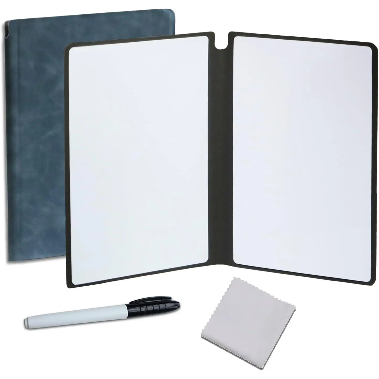 Portable Small Dry Erase Board Whiteboard Notebook Handheld,  White Board Dry Erase Notebook for Desk, At  Office Study Essentials-9.5" x 6.6" (Blue)