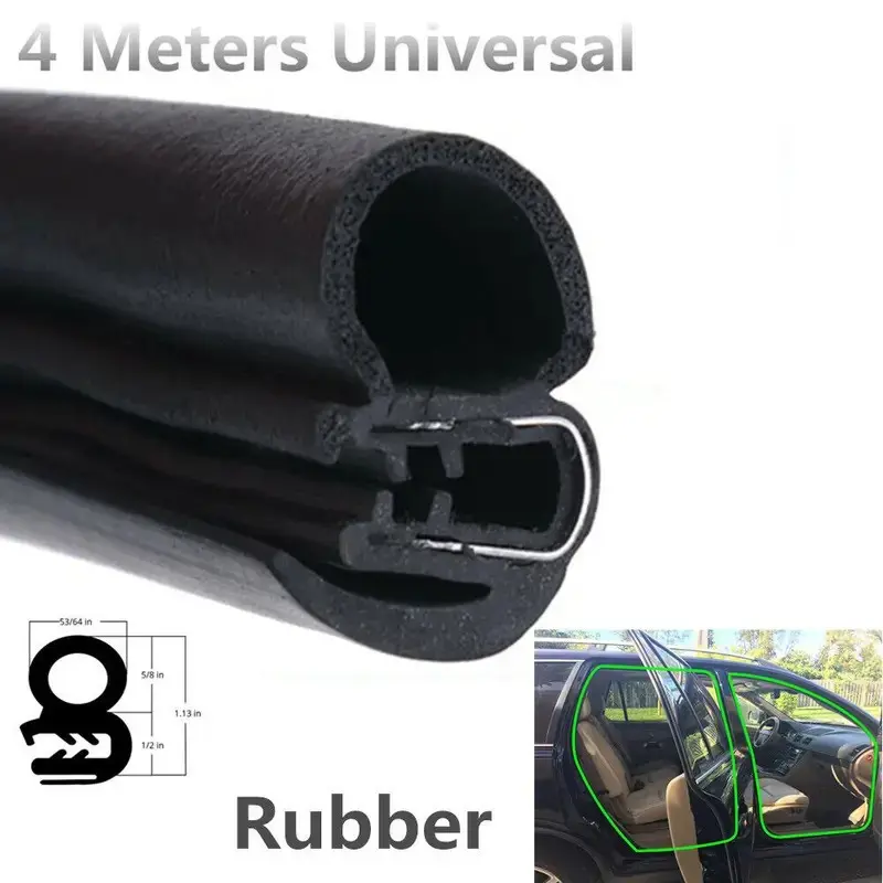 4 Meters Car Door Rubber Seal Weatherstrip Steel Belt Weatherstripping Soundproof Waterproof Seal Kit Universal Strip Rubber Seal Edge Trim for Cars,Trucks, Boats, RV Seal Kit