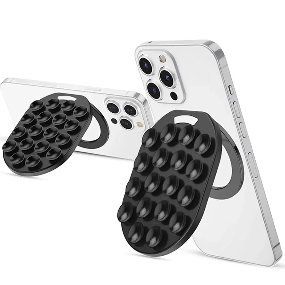 Grippopso Suction Cup Phone Mount For Magsafe Phone Grip Silicone Suction Phone Stand For iPhone For Samsung Cellphone Grip Hold