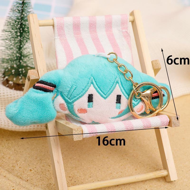 Hatsune Miku Cartoon Plush Doll Keychain Anime Modelling Plush Stuffed Doll Pendant Keychains Bga Decoration Accessories Gifts