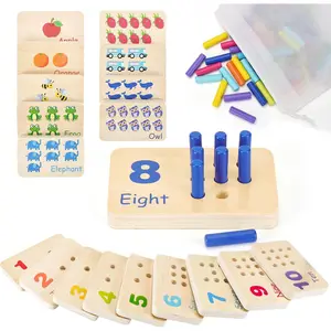 Wooden Montessori Number Blocks for Toddlers, Counting Peg Board for Kids Age 3 4 5,Preschool Learning Toys,Ideal for Kids 3 4 5 Years Oldfidget toys