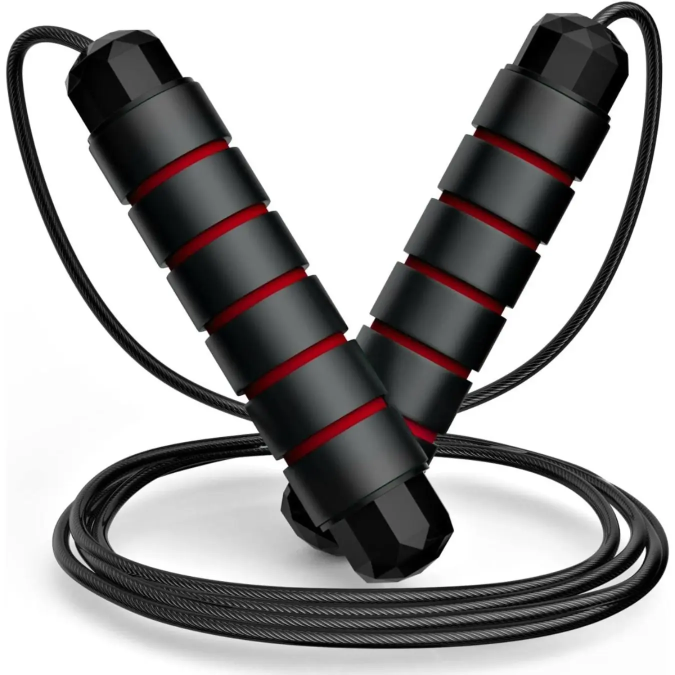 Jump Rope, Tangle-Free Rapid Speed Jumping Rope Cable with Ball Bearings for Women, Men , Adjustable Steel Jump Rope with Foam Handles for Home Gym Exercise Fitness Workout Equipment & Slim Body