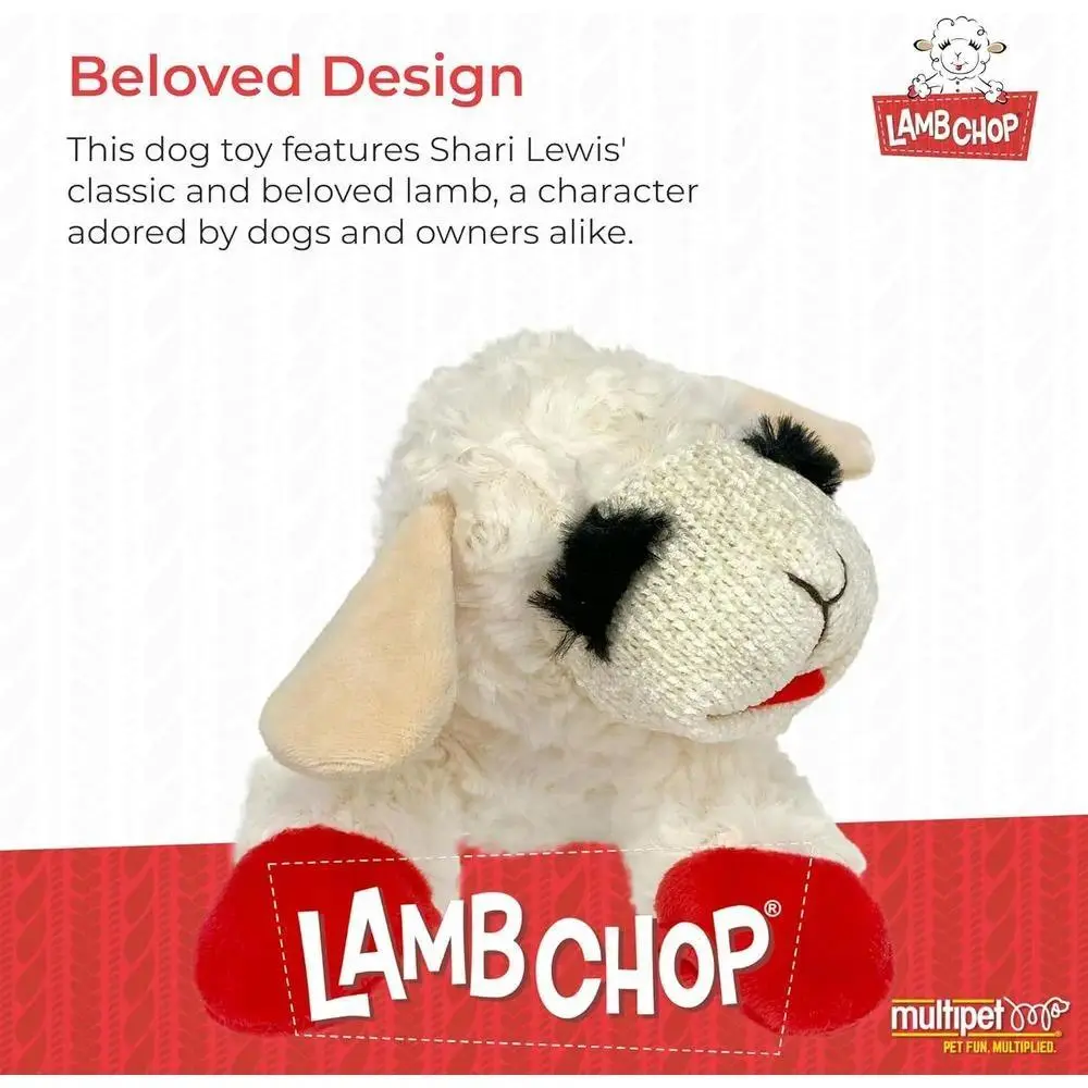 Lamb Chop Dog Plush Toy - Squeaky Toy for Small & Medium Dogs - Extra Soft Plush - Stuffed Animal or Cuddling & Playing (10, Cre