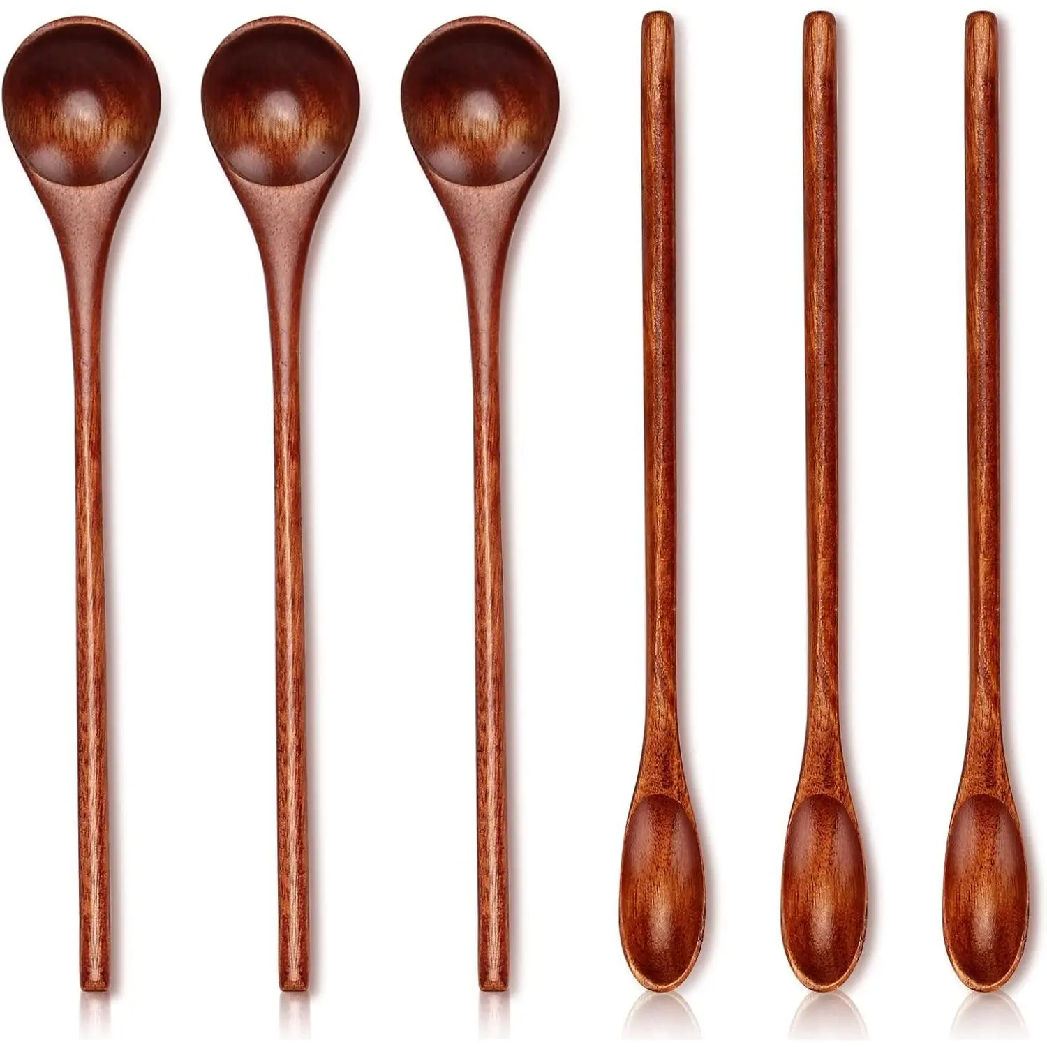 6 Pcs Small Wooden Spoons for Coffee Spoon Jars Tea Wood Teaspoons Tasting Spoon Set Mini Stirring Teaspoon Honey Tiny Mixing Table Stir Spoons for Powder Dessert Kitchen Eating Utensil
