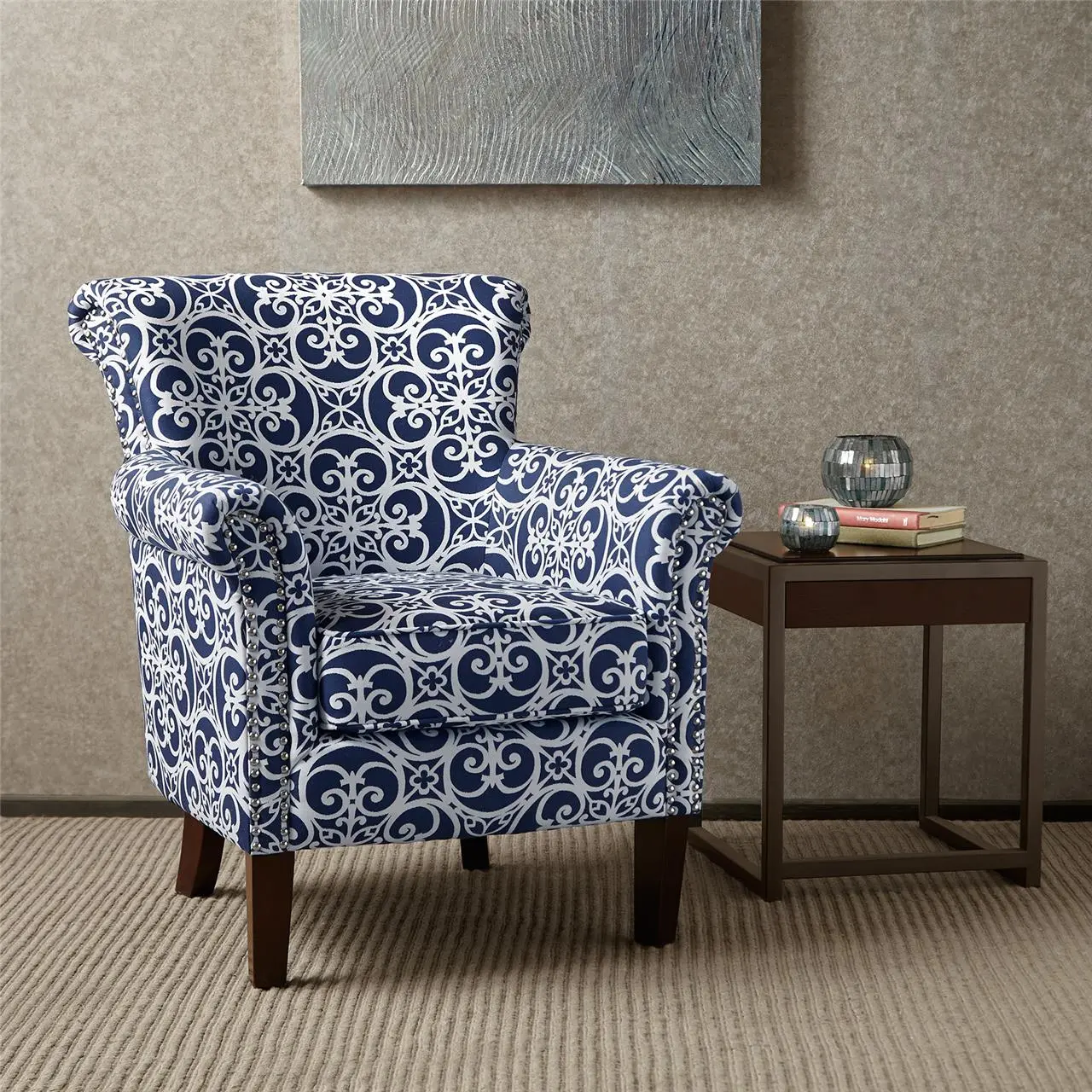 ARCH Tight Back Club Chair Upholstered Armchair for Living Room, Reading Room, Office Lounge, Accent Seating with High Back Support, Modern Classic Design, Single Seat, 1-Pack, Dining Room Chairs for Kitchen, Dining Room, Living Room