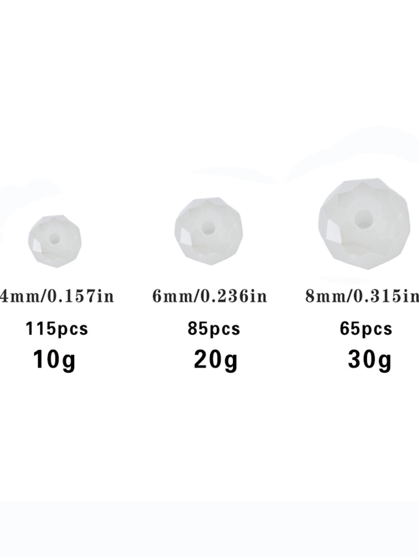 4/6/8mm White Glass Beads, Faceted Crystal Glass Beads, Fashion for Handmade DIY Necklace Bracelet Earrings, Jewelry Making Craft Supplies