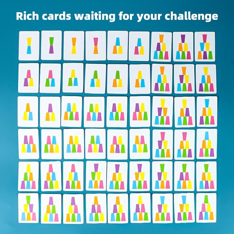 Educational 2 Player Stacking Cups Game - Interactive Battle Puzzle for Family Fun