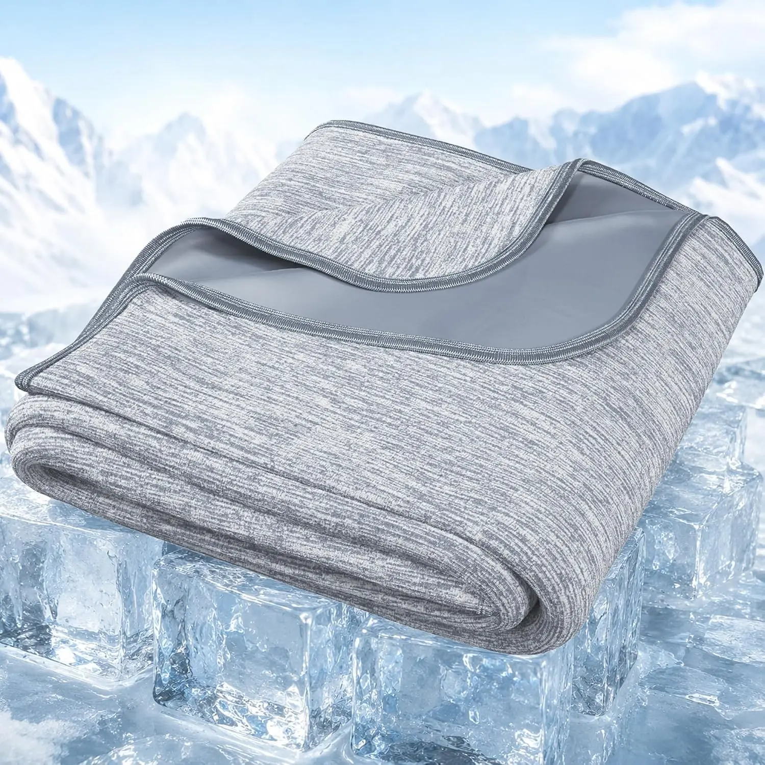 Cooling Blanket for Hot Sleepers Twin Size – Instant Cool-Touch PolarEdge Fabric, Lightweight Breathable Summer Throw for Night Sweats, Grey 60"x90"