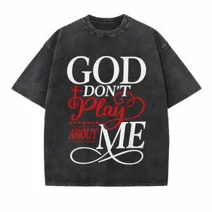 100% Cotton God Dont Play About Me Inspirational Faith T-Shirt Christ Christian Tops for Everyday Wear