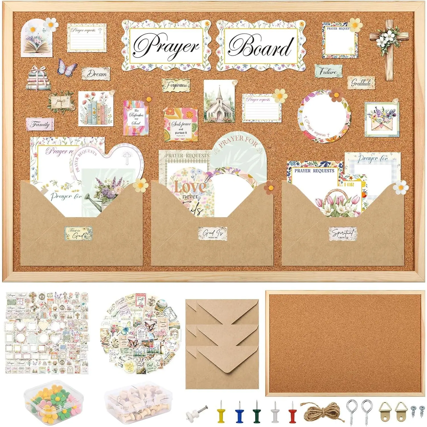 Black Girl Prayer Board Kit Prayer Boards Supplies 15.7 x 11.8 Inch
