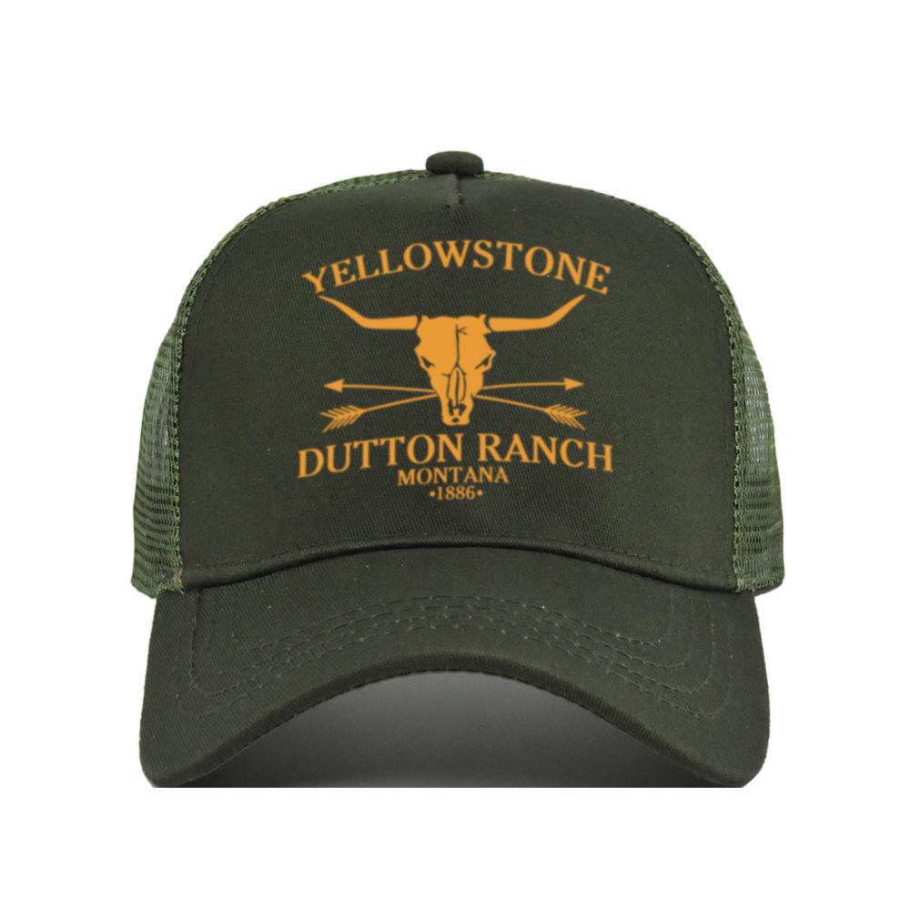 Cross-border Yellowstone baseball cap, silk-printed Yellowstone mesh cap, printed duckbill cap, unisex washable breathable sun hat