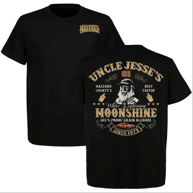 Vintage Graphic T-Shirt for Men & Women, Retro 1979 Old School Style, Short Sleeve Round Neck Cotton, Moonshine Graphic Gift for TV Fans, Shortsleeve, Menswear, Graphic Print