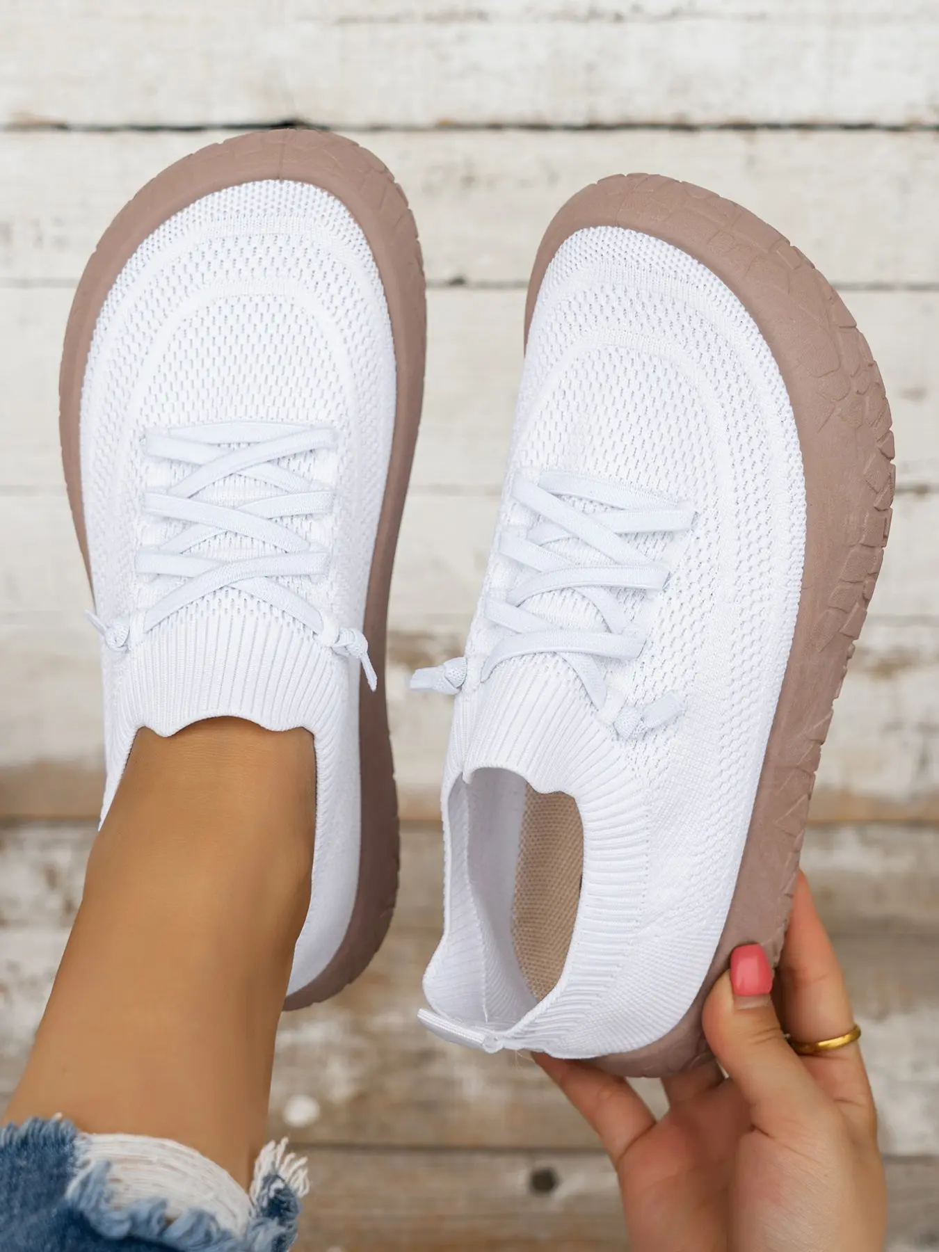 Women's 2026 New Fashionable Casual Sneakers, Lightweight Knit Sport Shoes, Comfortable Round Toe, All Seasons, Medium Width, Multi-Color Options, Breathable Sneakers, Footwear Sneakers