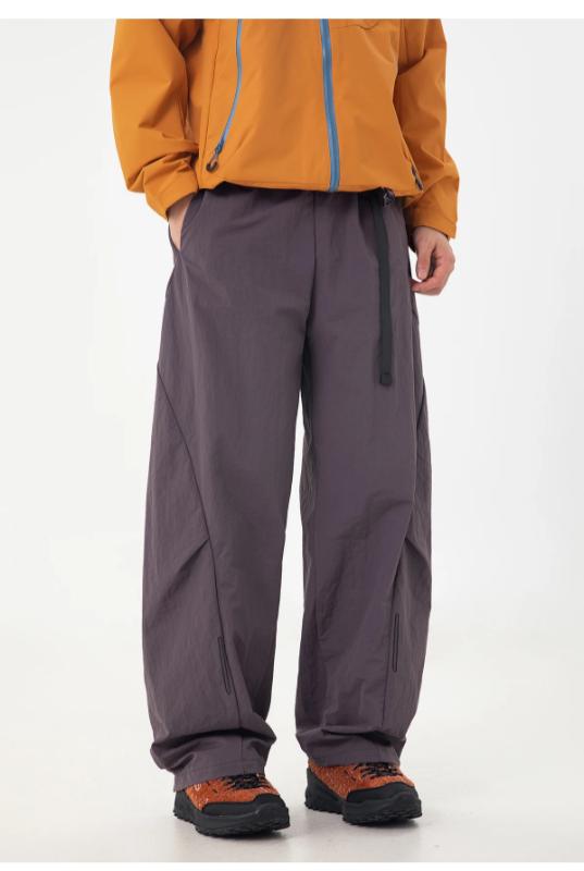 Kyn Apparel Men's 2026 Technical Cargo Pants Water-Resistant Workwear J-Cut Parachute Design Pleated Panel Active Trousers Loose Fit