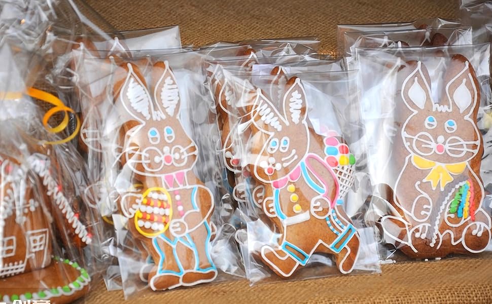 300 Pcs Self Adhesive Cookie Bags, 4x6 Inches Self Sealing Cellophane Bags, Clear Resealable Cellophane Bag for Packaging, Cookies, Gifts, Candy, Food