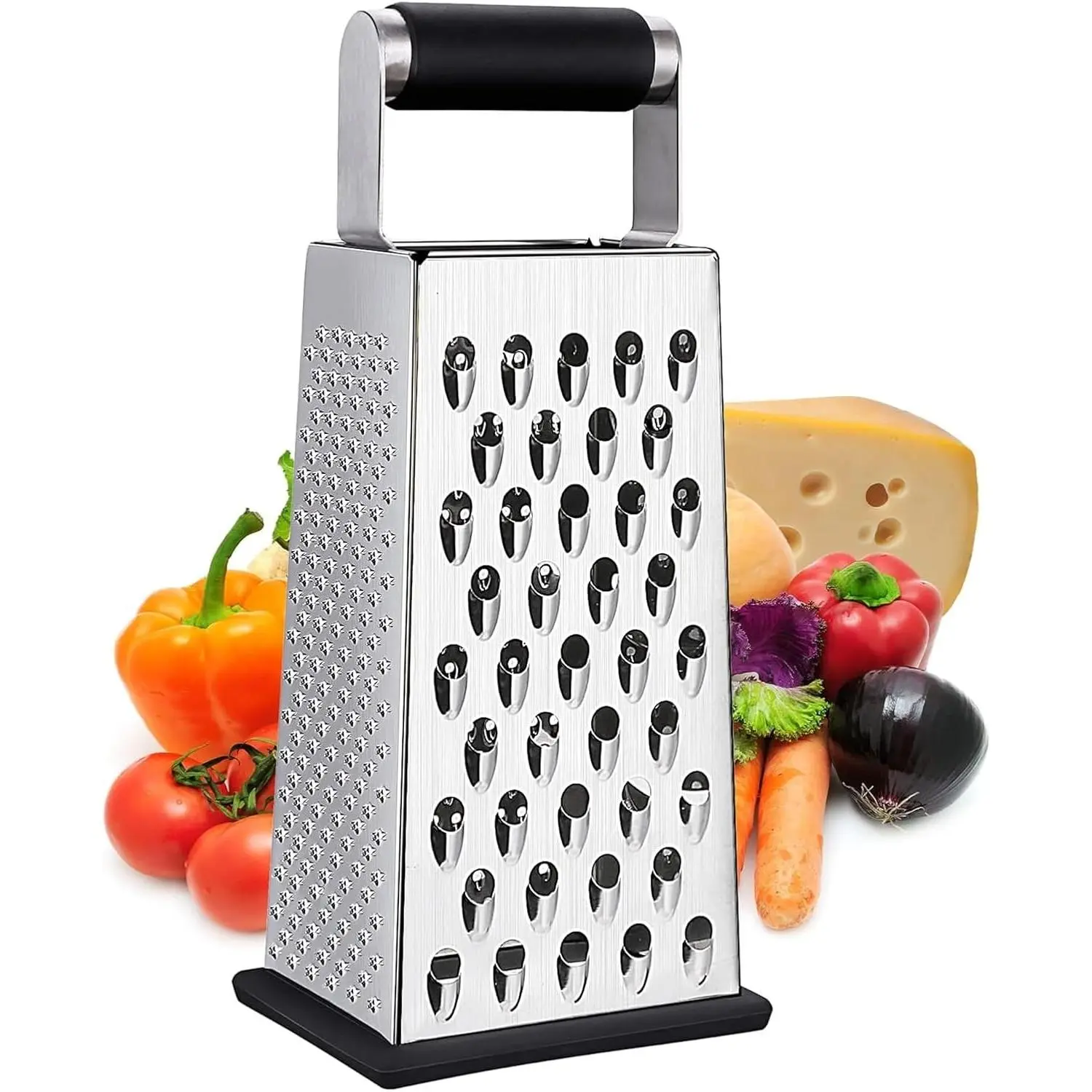 Cheese Grater 4-Sided Stainless Steel Box Grater Food Shredder for Cheese Parmesan Vegetable