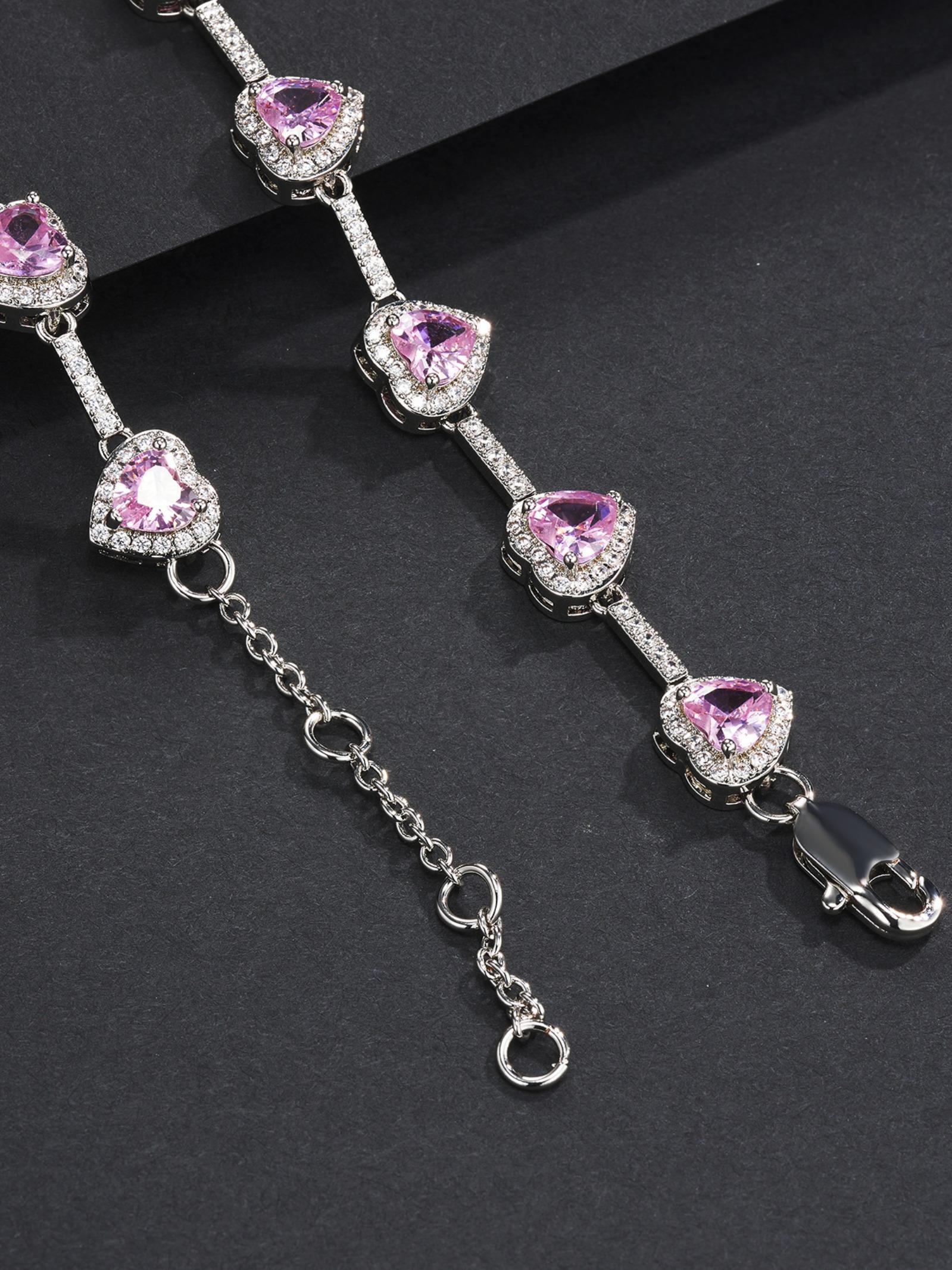 Pink Heart Design Anklet, Fashionable Adjustable Anklet for Women & Girls, Trendy All-match & Exquisite Jewelry for Birthday Gift, Fashionable Trendy Jewellery Accessories, Dainty Layered Anklet