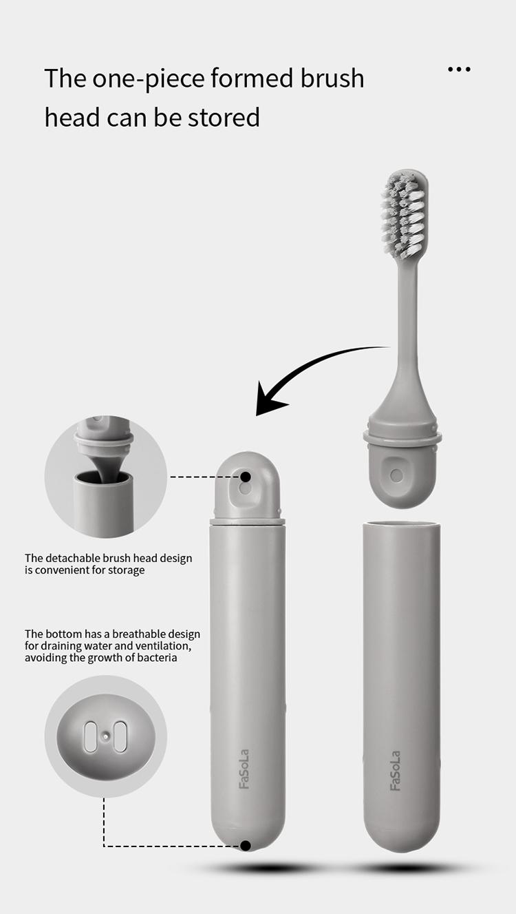 FaSoLa Travel Folding Toothbrush Multi-Functional Gum Protection Toothbrush Dustproof Small Head Toothbrush High-End Travel Portable Toothbrush
