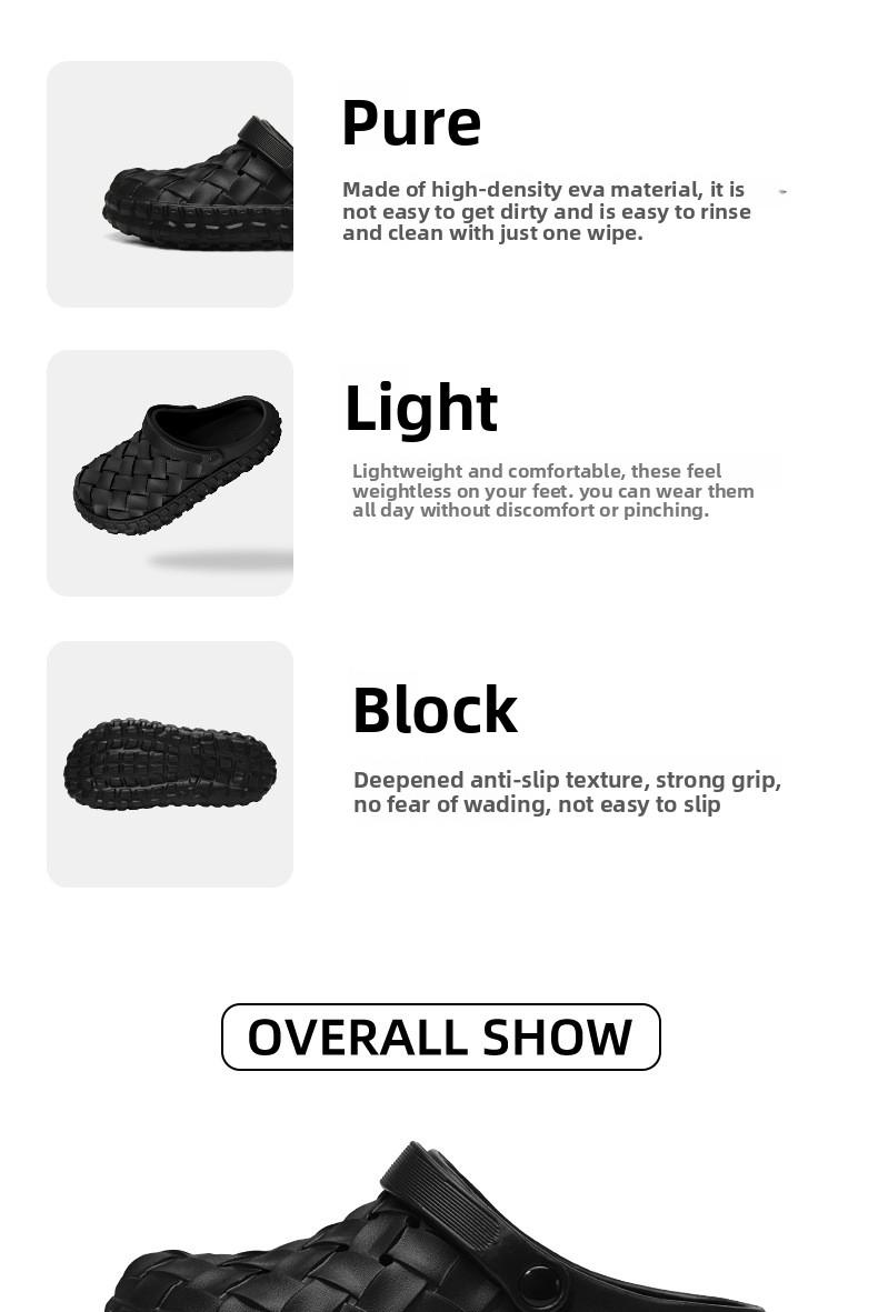 Unisex Woven Clogs for Women, Summer New Super Soft Indoor Outdoor Slippers, Fashion Casual Versatile Couple Garden Shoes arch support clog comfortable mule