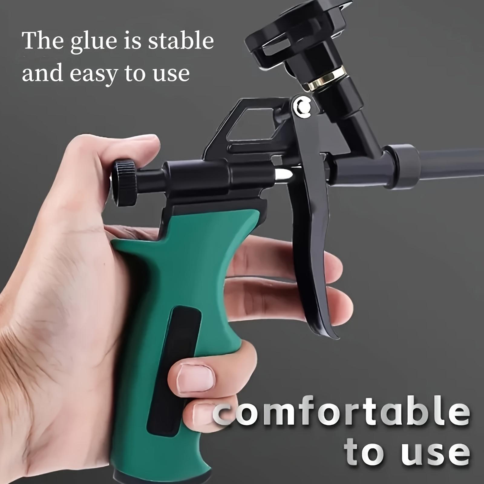 1pc Professional Foam Bottle Sealant Gun - All-Golden Metal, Easy-Clean Design with Glue Release Switch, Smooth Foam Dispensing for AC Units, Doors, Windows - No Need to Wash, No Cleaning Out Glue Stability