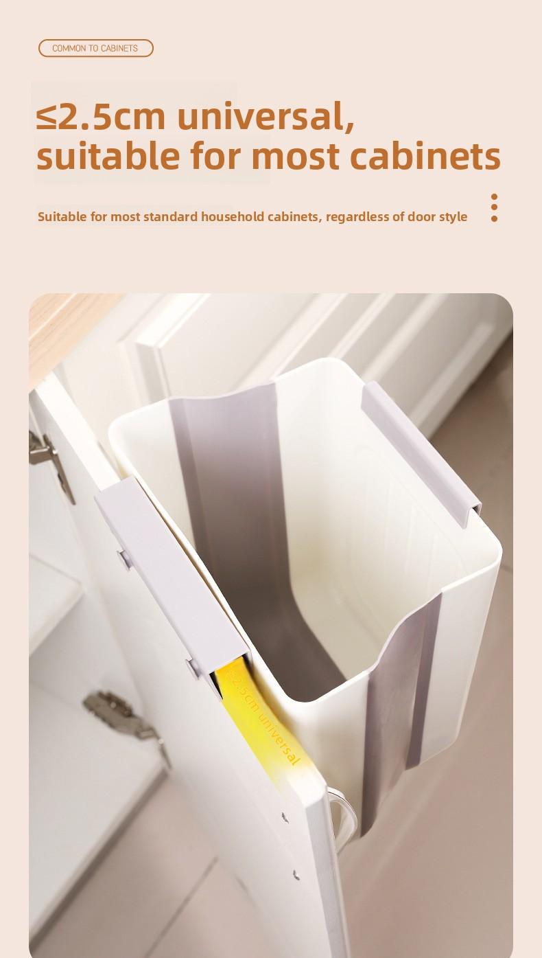 Foldable Trash Can for Home Kitchen Cabinet Hanging Garbage Storage Thickened Large Caliber Multifunctional Trash Can