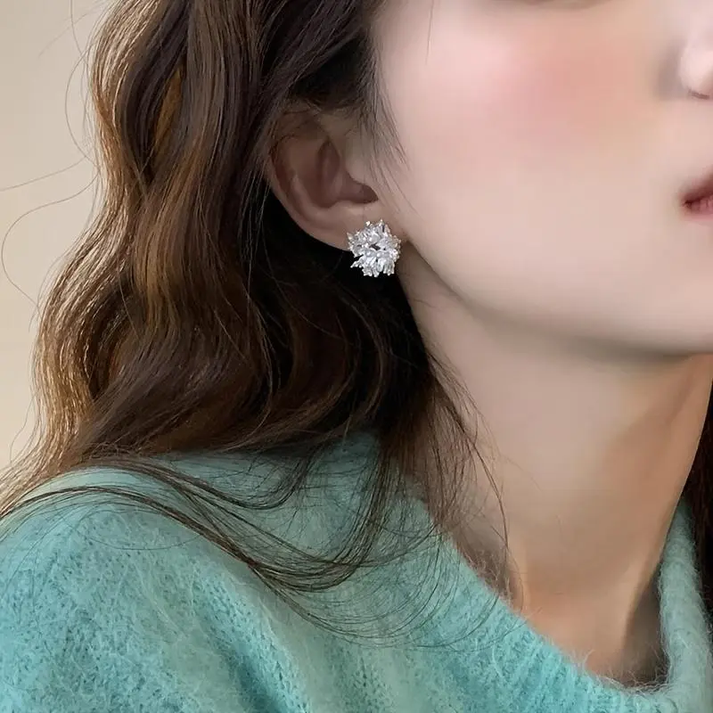 Women's 3D Sunflower Firework Stud Earrings - Cute Petite Sunflower Bead Earrings, Versatile Party Daily Costume Jewelry Decor