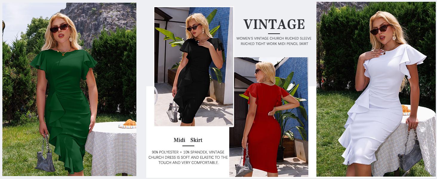 Vintage Church Ruffle Sleeve Ruched Bodycon Work Midi Pencil Dress Christmas T-Shirt with Wine Glass Design Slim Fit black big shirt Maxi High Waisted Cotton Maxi Skirt Women's Fit Mock Turtleneck Vest V-Neck Smile Face Graphic T-Shirt Starry Night Maxi D
