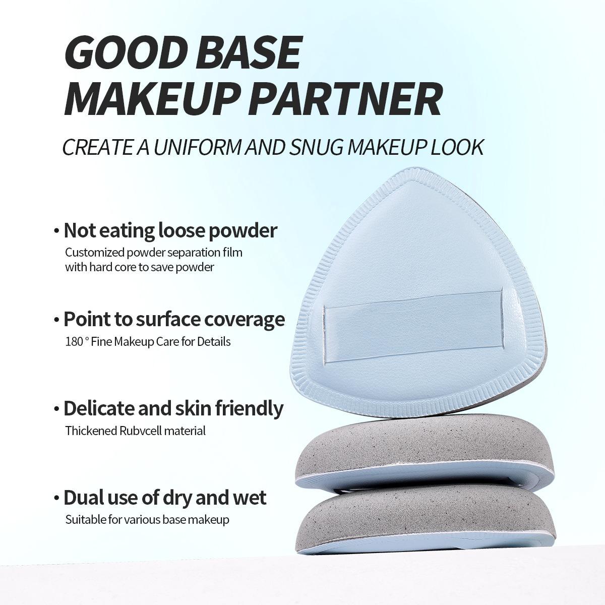 MAANGE 4pcs Bamboo Charcoal Marshmallow Air Cushion Puff with Storage Box, Triangle Puff, Powder Puff for Liquid, Cream, Foundation and Powder, Makeup Accessories Gifts for Friends