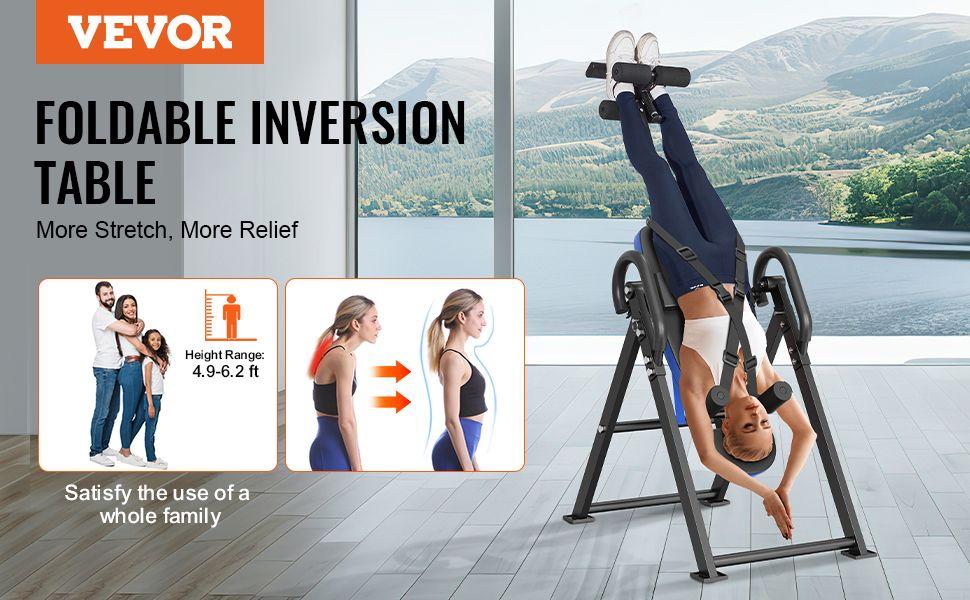 VEVOR Inversion Table Foldable Strength Training Equipment Hang Exercise Bench