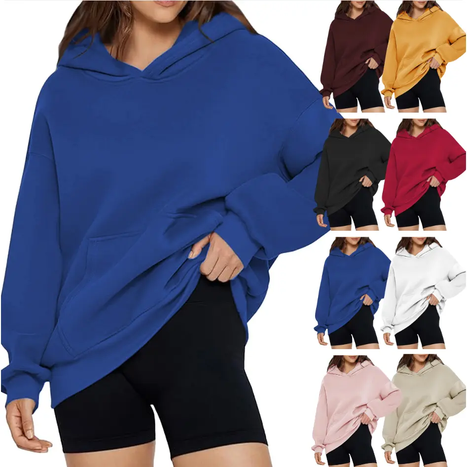 Holafish Unisex Oversized Hoodie Cozy Fleece Pullover with Kangaroo Pocket Long Sleeve Preppy Sweatshirt for Teen Girls Comfortable & Cozy Design Sohochic