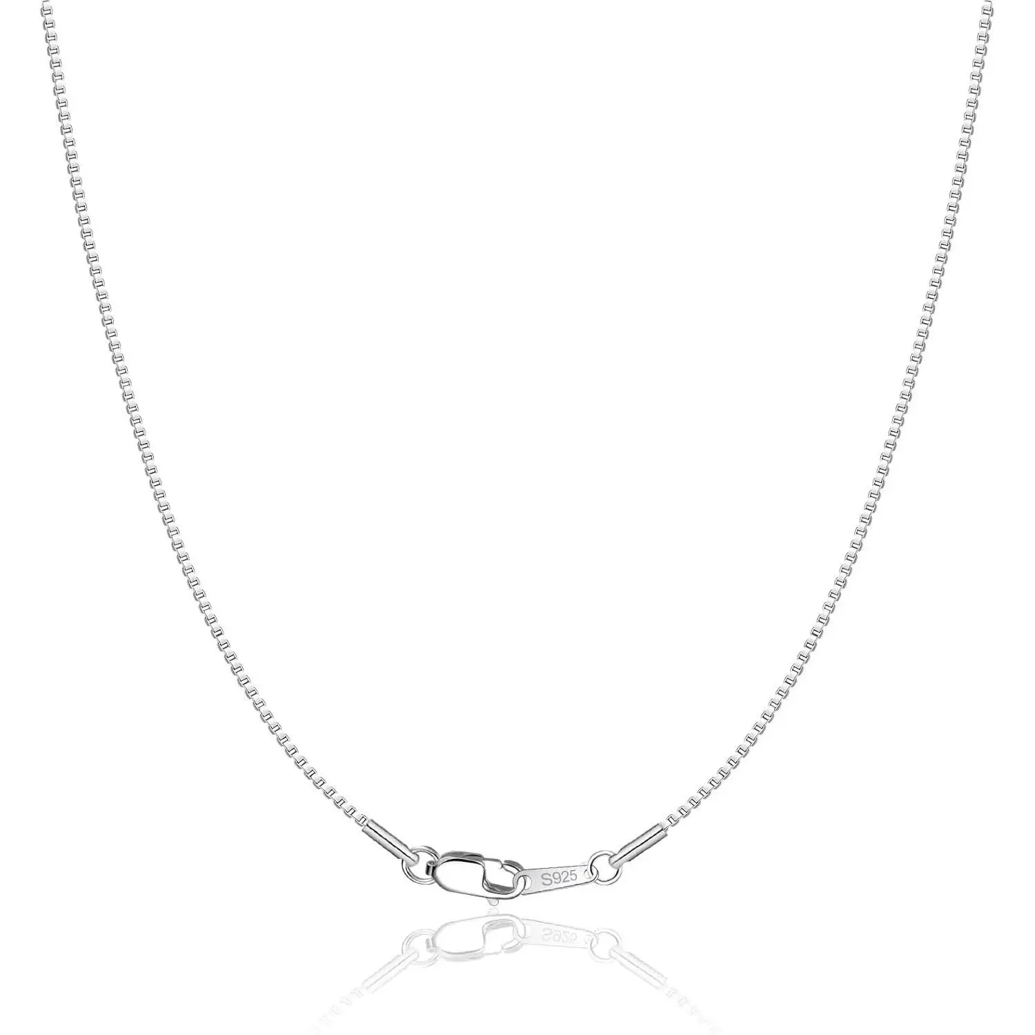 18K Gold Plated 925 Sterling Silver Chain Necklace for Women, 1mm Shiny & Strong Charm Box Chain Lobster Claw Clasp, Non Tarnish Silver Gold Necklace Chain, 16/18/20/22/24 Inch wed gift exquisite birthday gift trendy