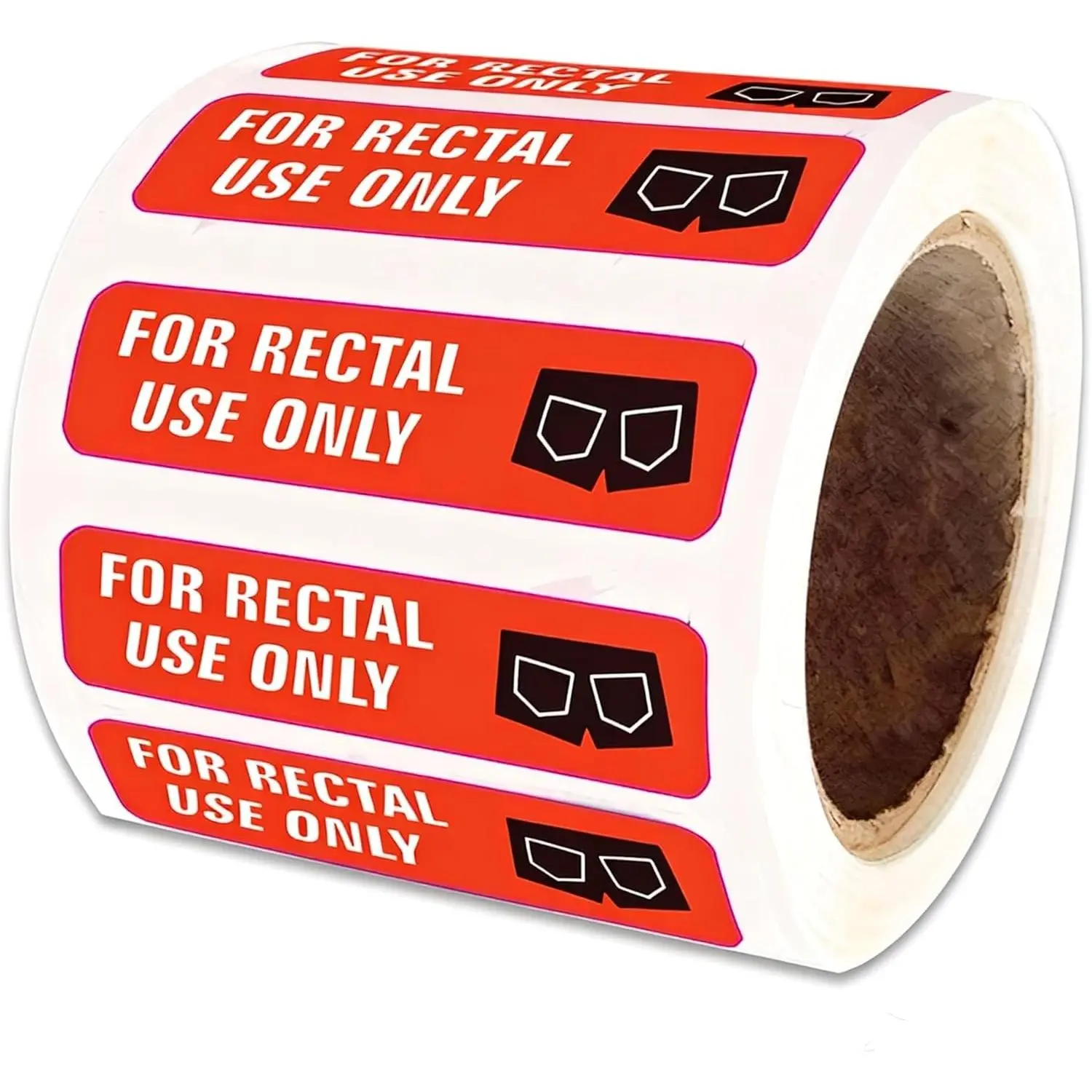 500 Pcs Rectal Use Only Stickers - 1.5" x 0.375" Waterproof Permanent Adhesive Labels, Red for Medical Clinics & Prank Gifting, Heavy-Duty Material