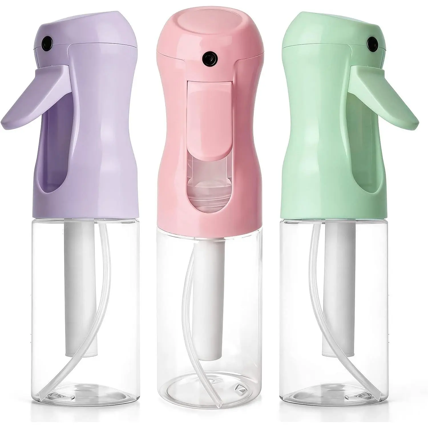 3 Pack Continuous Spray Bottles, Ultra Fine Mist Sprayer for Hair Styling, Plants, Cleaning, Salon & Skin Care, 200ml (Green, Pink, Purple)Gift