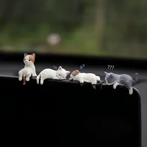 4/5 Counts Cute Cat Figurines, Mini Ornaments For Car Dashboard, Adorable Decorative Accessories To Beautify Car Interior Space