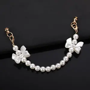 Elegant Pearl & Bow Bag Extension Chain, Detachable Bag Handle Strap, Versatile Purse Accessory