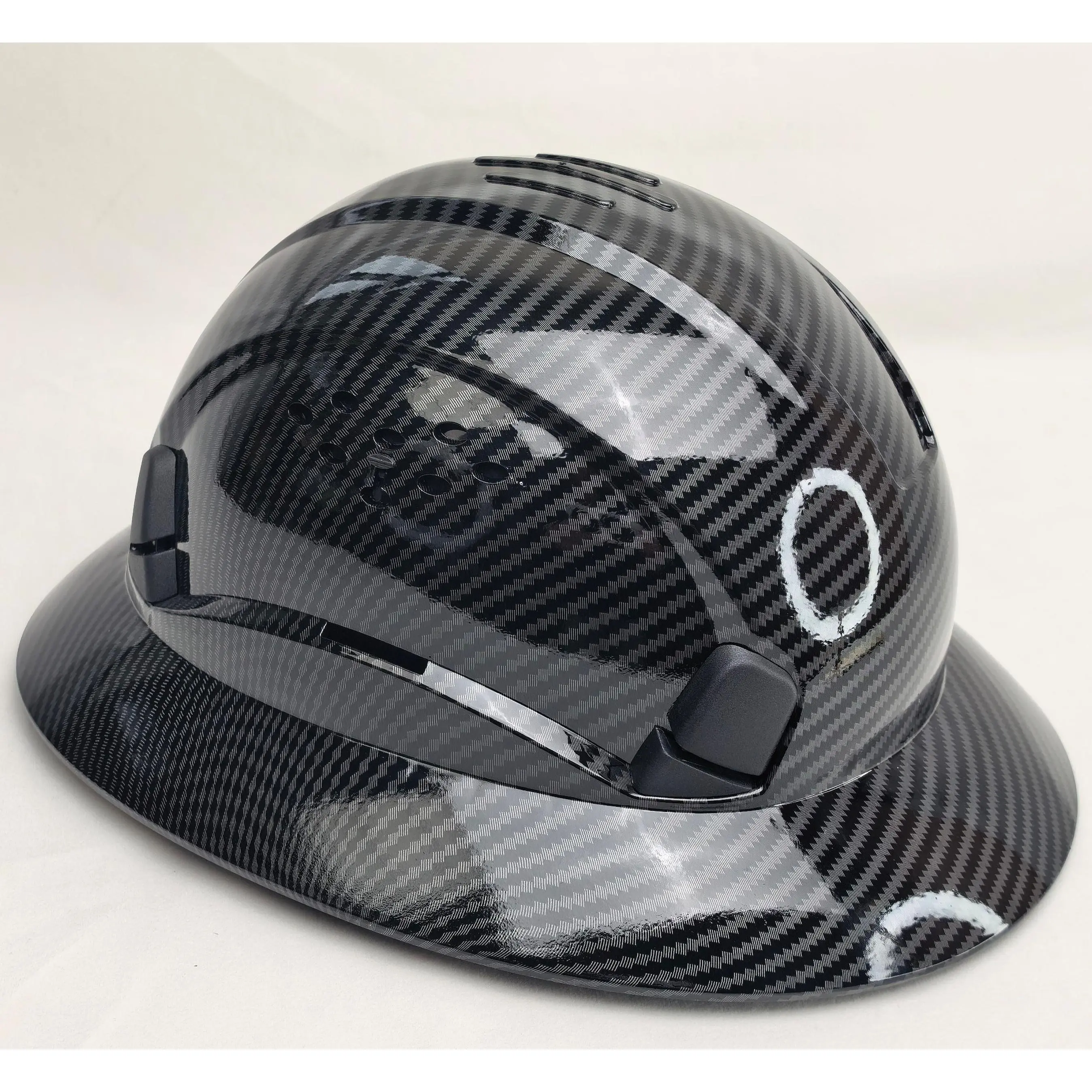 Sturdy Secure Lightweight Vented Full-Brim Work Cap Hard Hat, 480g (1.06 lbs), 52-63 cm Adjustable Fit, 6-Point Cushion Liner, Durable HDPE Shell, All-Seasons Outdoor Job Site Alternative
