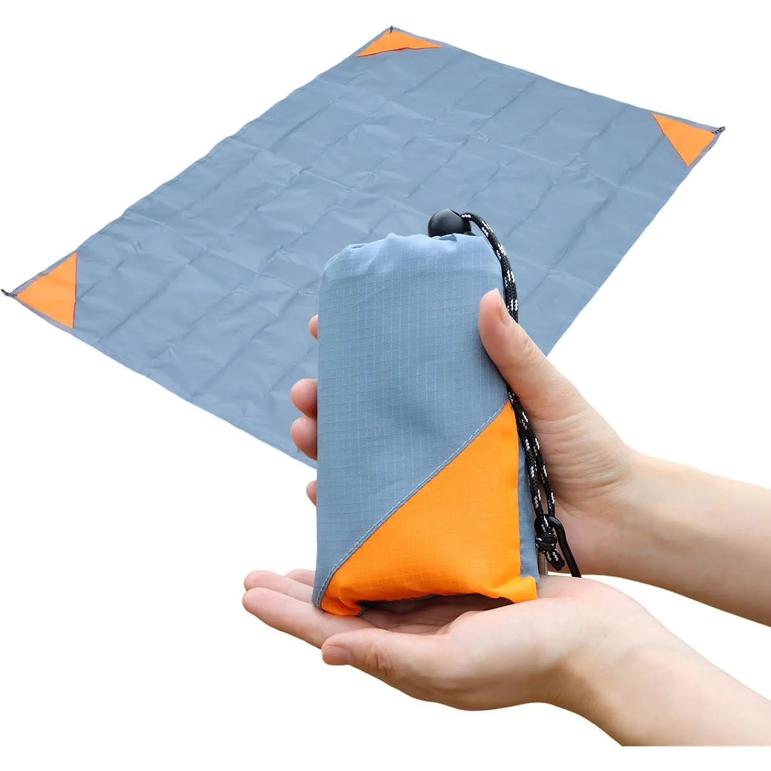Pocket Picnic Blanket, Compact Lightweight Tarp for Camping | Foldable, Easy to Carry, Water Resistant Sandproof Washable Quick Dry Mat for Beach, Festival, Travel, Outdoor Recreation