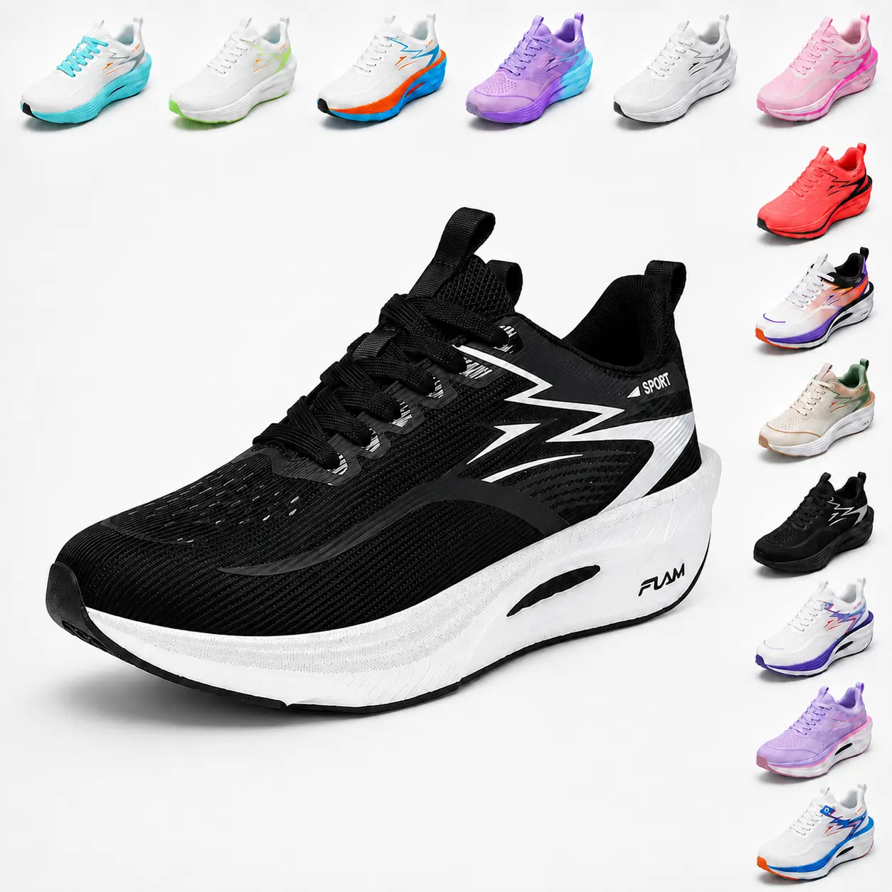 Men’s & Women’s Breathable Mesh Running Shoes, Lace-Up Athletic Sneakers with Thick Cushioned Sole for Walking, Gym, Travel & Everyday Wear