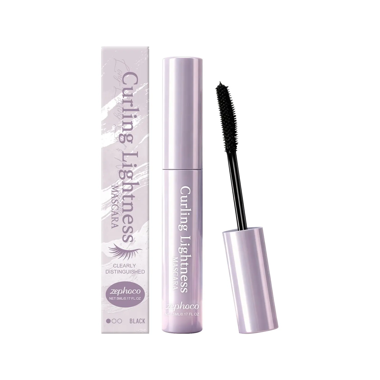 Zephoco Black Curling Mascara, Lightweight Smooth Formula, Smudge-Proof Daily Eye Makeup