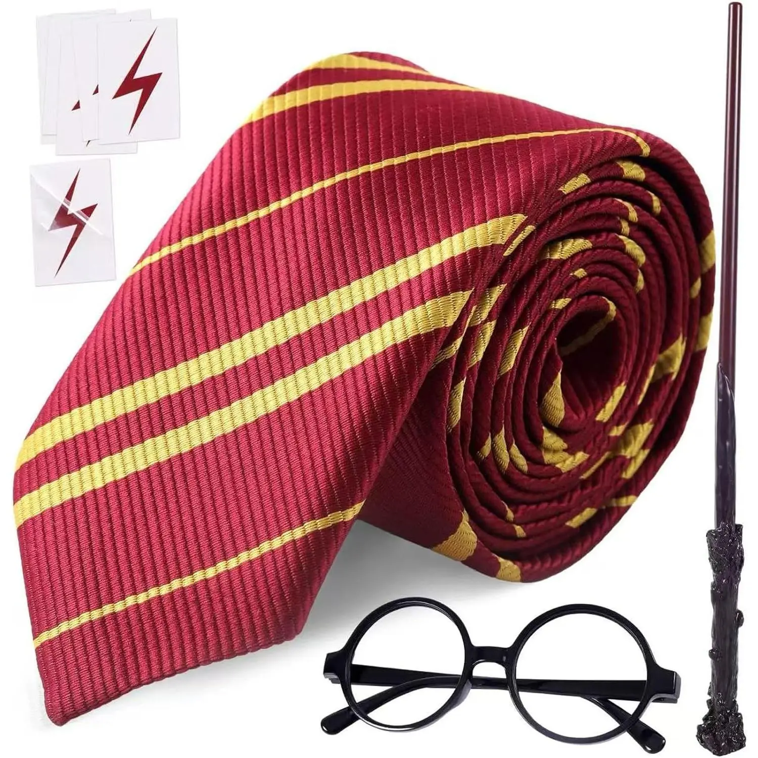 Halloween Wizard Costume Accessories Set Wizard Wand and Tie and Glasses Magic Novelty