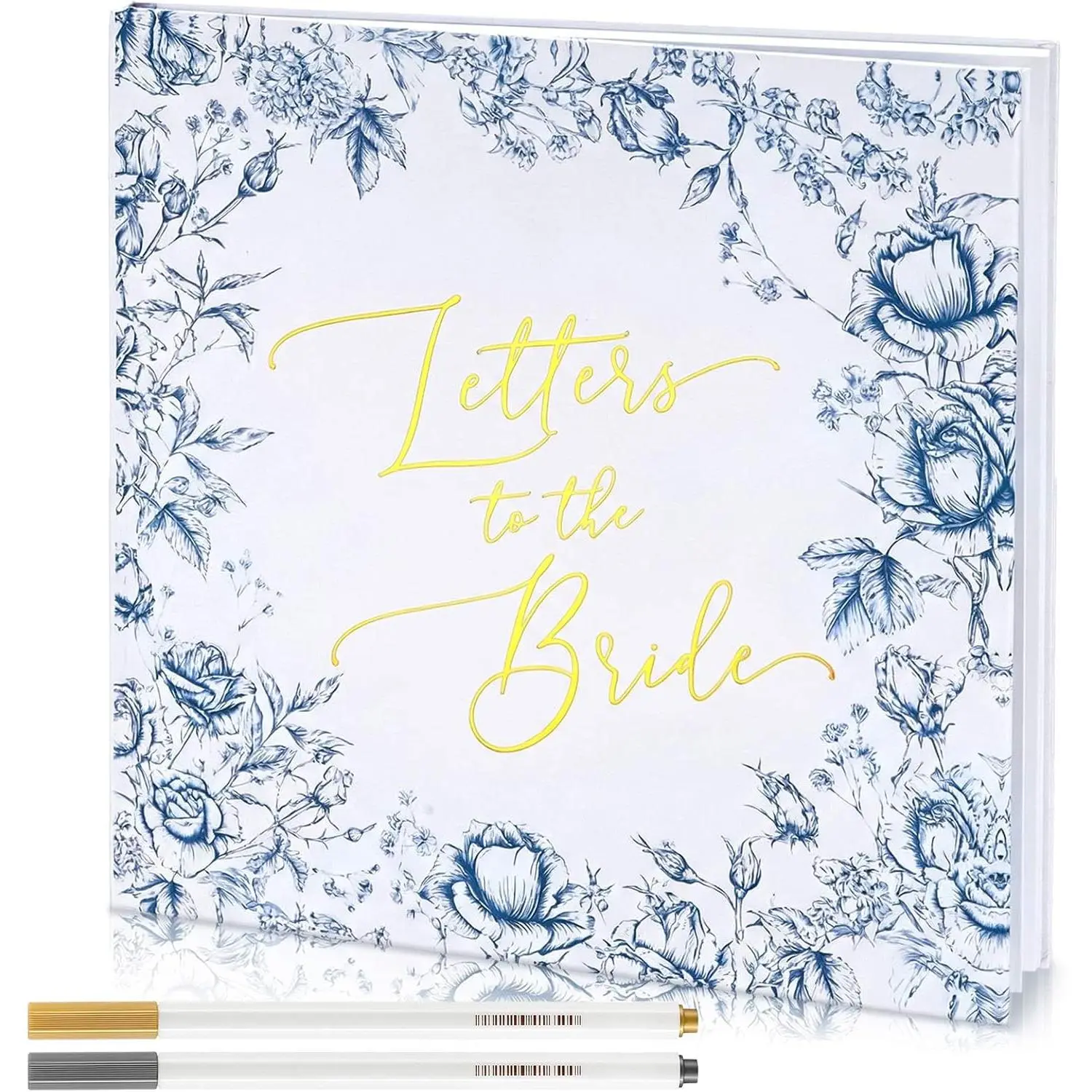 Fullhawl 8.7" Letters to The Bride Book Bridal Shower Memory Scrapbook| Bridal Shower Keepsake, Blank Memory Pages, Photo Album Scrapbook, Guest Message Book, Includes 2 Pens