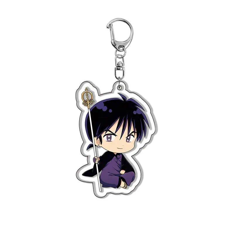 Fashion Anime Keychains Cartoon Figures Higurashi Kagome Sesshoumaru Miroku Acrylic Keyring Collection Accessories Gift Fashion Anime Keychains Cartoon Figures Higurashi Kagome Sesshoumaru Miroku Acrylic Keyring Collection Accessories Gift