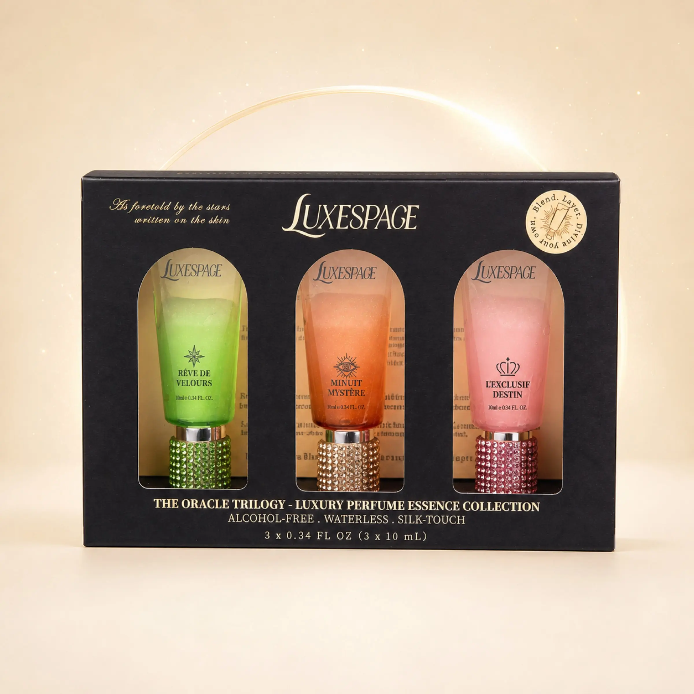 Luxury Perfume Essence Set, Tarot Astrology Inspired, Alcohol-Free Moisturizing Smooth Texture, 10ML Each, Ideal for Women, Travel, Gifting