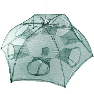6 Sides 6 Holes Automatic Fishing Bait Trap Net, Portable Foldable Mesh Trap for Shrimp Crab Minnow Crayfish-1816