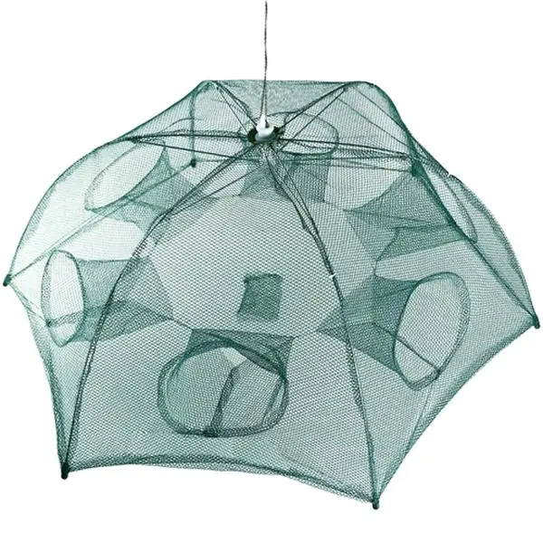 6 Sides 6 Holes Automatic Fishing Bait Trap Net, Portable Foldable Mesh Trap for Shrimp Crab Minnow Crayfish-1816