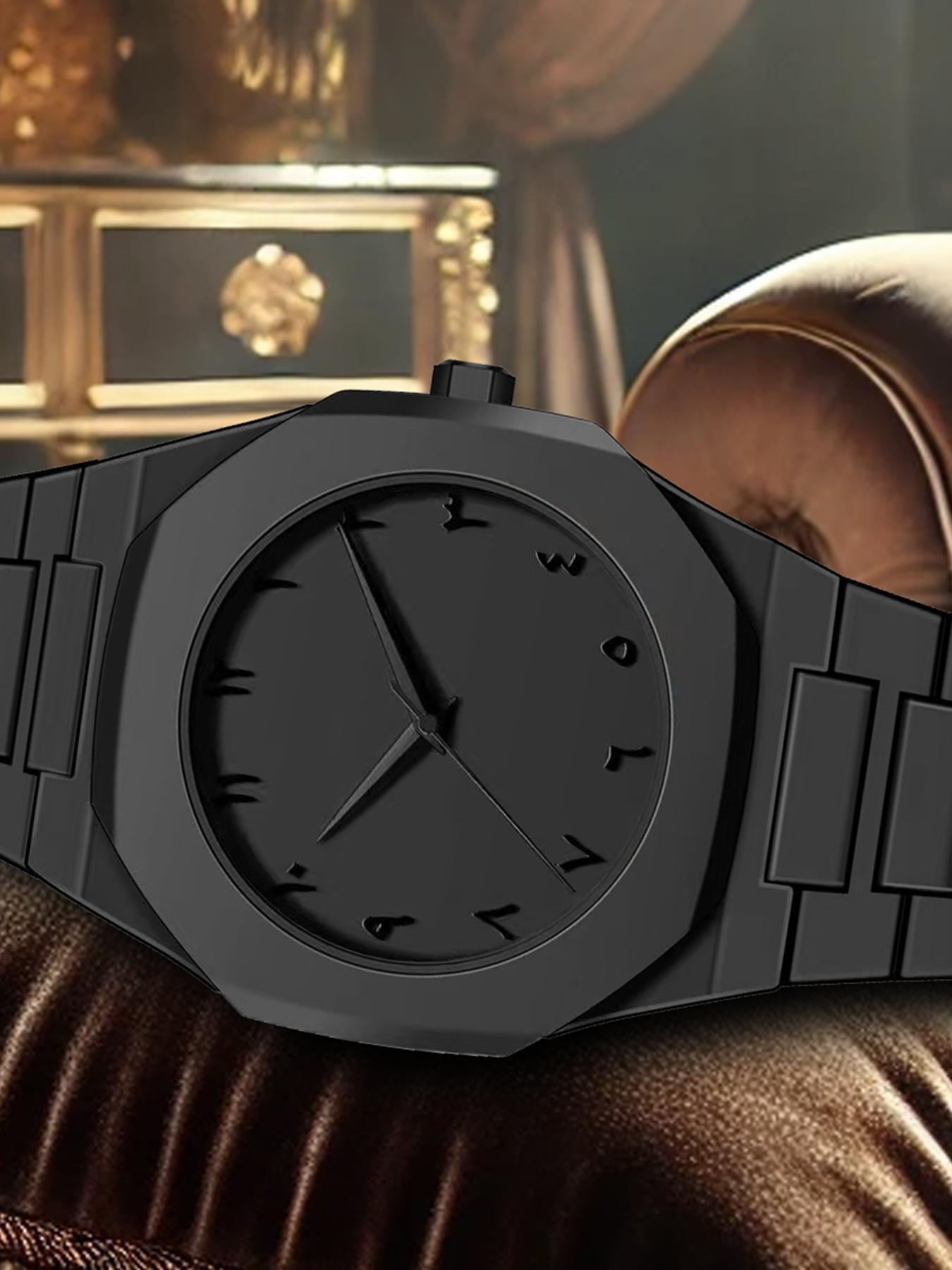 Men's Business Fashion Round Dial Quartz Watch, Fashion Watch for Party, Daily Clothing Decor, Trendy All-match & Exquisite Band Watch for Birthday Gift with Box