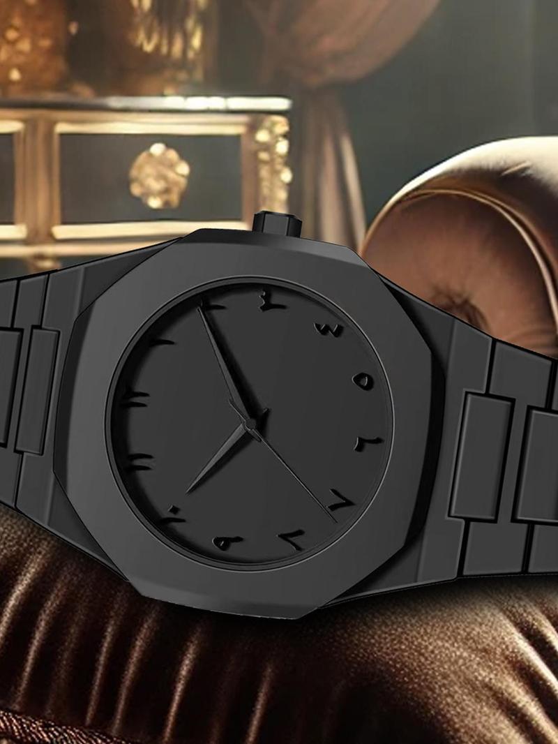 Men's Business Fashion Round Dial Quartz Watch, Fashion Watch for Party, Daily Clothing Decor, Trendy All-match & Exquisite Band Watch for Birthday Gift with Box